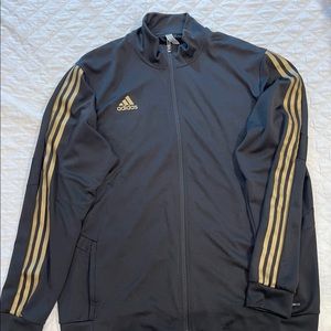 Mens 2xl black Adidas with gold stripe
